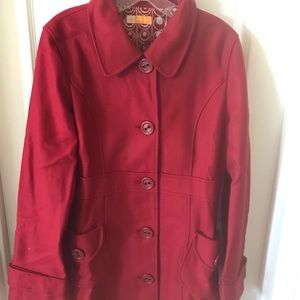 Tulle peacoat in red - L